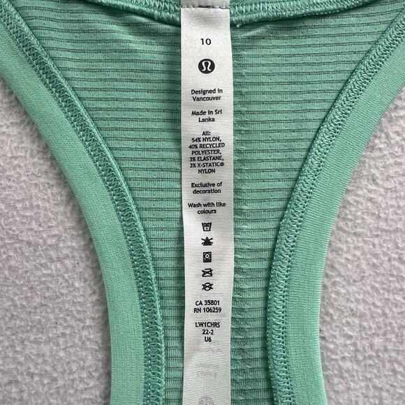 NWT Lululemon Wild Mint Green 2.0 Swiftly Tech Racerback Tank Hip Length Top 10 - Picture 3 of 8
